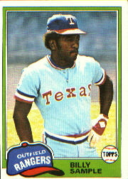 1981 Topps Baseball Cards      283     Billy Sample